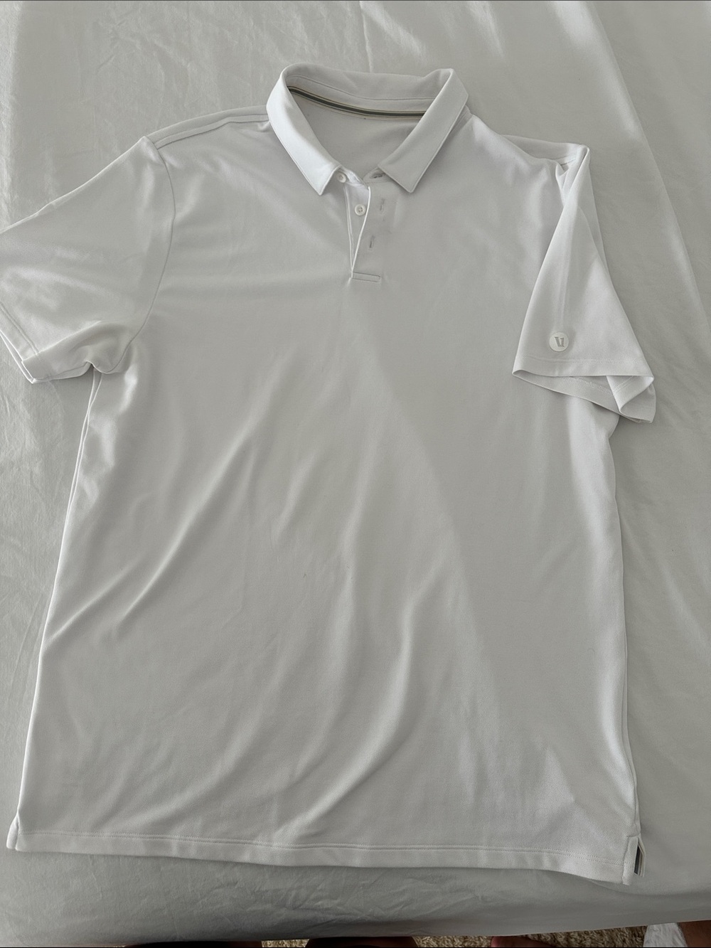 Vuori Gamepoint Men's Short Sleeve Polo Shirt White Size Large